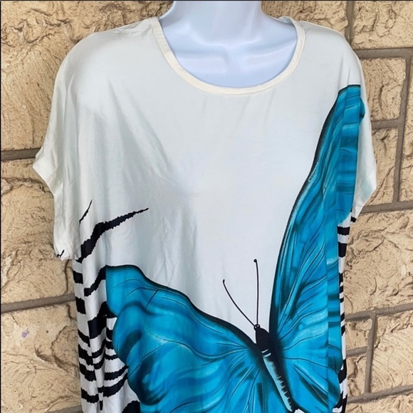 Butterfly oversize large top blouse in style Large beach vacation - Picture 3 of 6